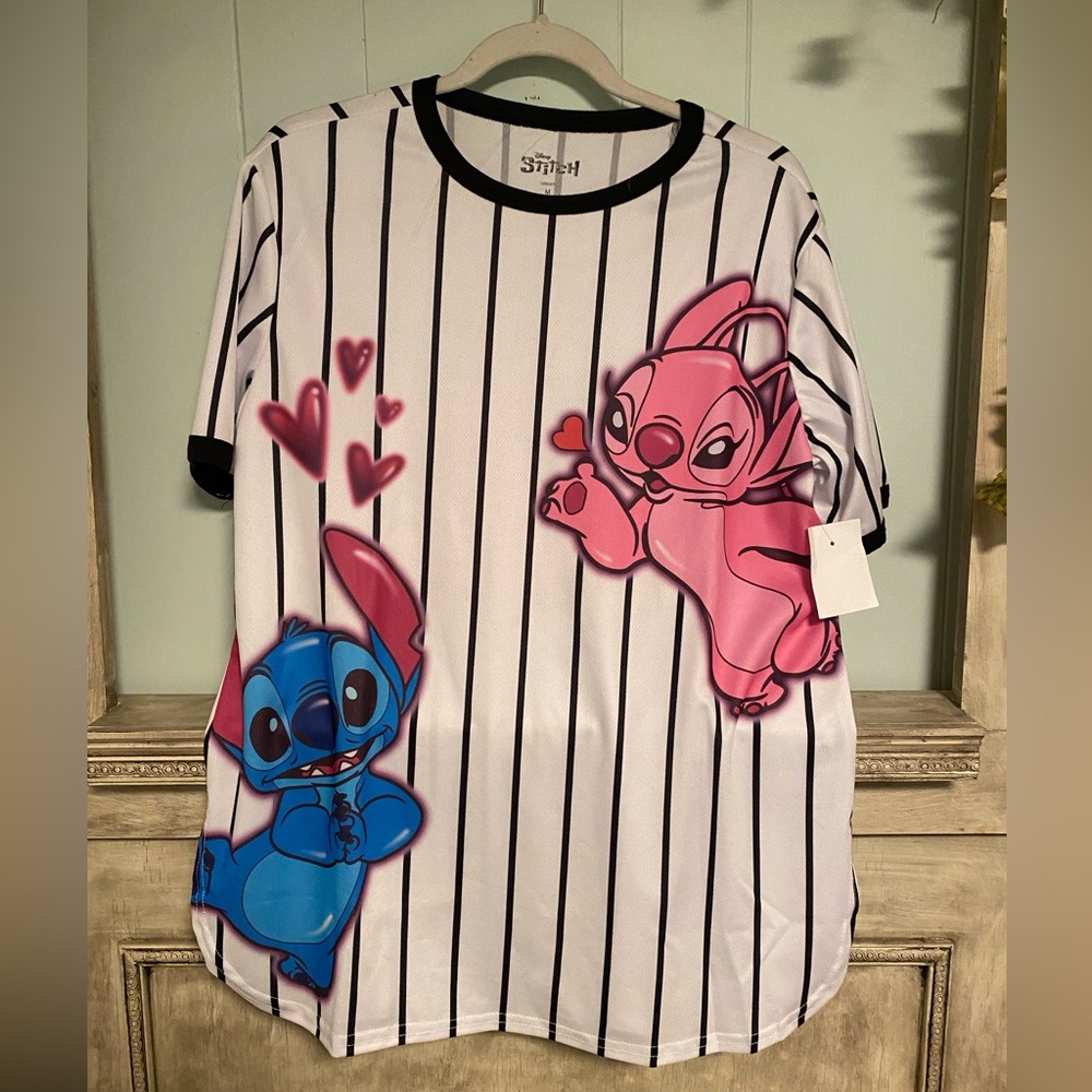 2/$25 NWT Disney Stitch and Angel Jersey T-shirt Ladies Medium